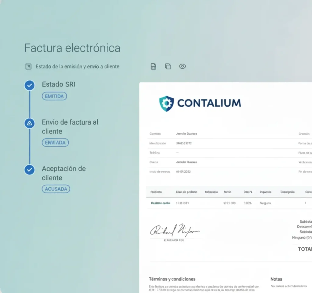 Contalium: Software de Facturación Inteligente y electrónica en Ecuador con automatización y cumplimiento fiscal local.